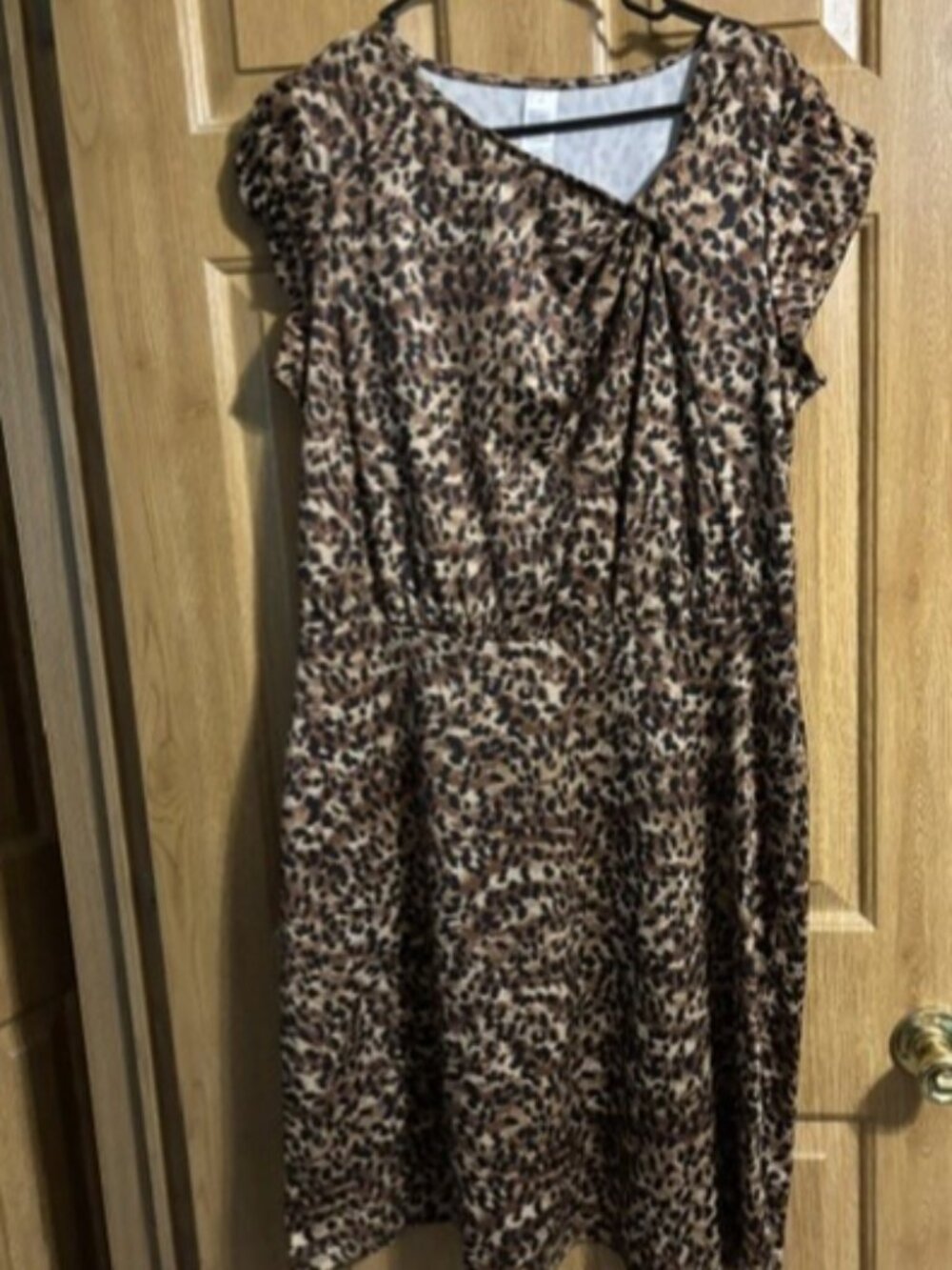 Women's Leopard Print Sheath Dress Large